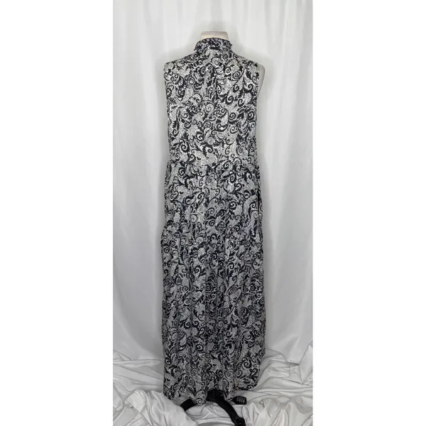 NEW!! Anthropologie MAEVE Marya Tiered Maxi Dress Black Botanical Print Small - Image 8