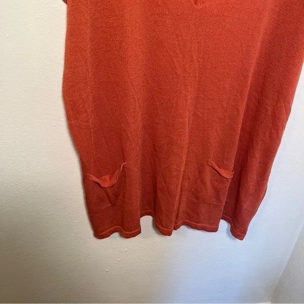 Vero Moda Womens Sz Small Inez Oversized Blouse Pink Orange Pockets Short Sleeve - Image 4