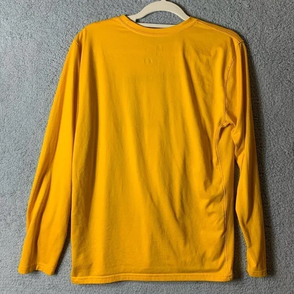 Nike Long Sleeve Tee‎ T-Shirt Womens Large Yellow Dri-Fit Athletic Cut - Image 3