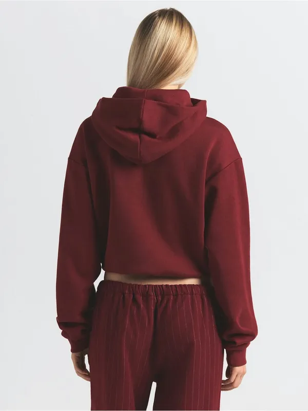Skims (Gar) Cotton Fleece Classic Pullover Hoodie (8365) | Merlot | Size Medium - Image 5