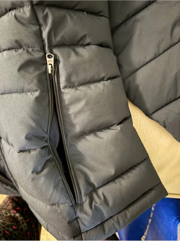 Abercrombie & Fitch Navy Packable Puffer Coat Womens Large - Image 6