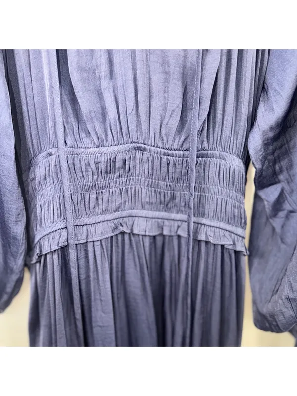 Pinch Navy Blue Smocked Waist Maxi Dress L - Image 4