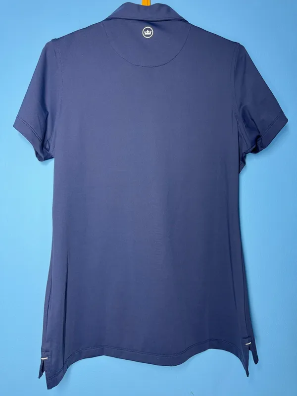 New Peter Millar Women's Navy Blue Sun Protection Performance Golf Polo - Image 11