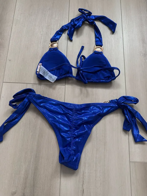 Moda Minx cheeky bikini set Blue - Image 2