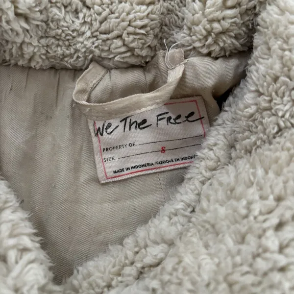 Free People Sherpa Jacket Womens Size Small So Cozy Slouchy Fleece Moto Jacket - Image 5