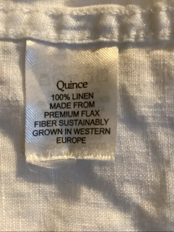 Quince White Relaxed Fit Short-Sleeve Button-Down Shirt Linen Size small - Image 7