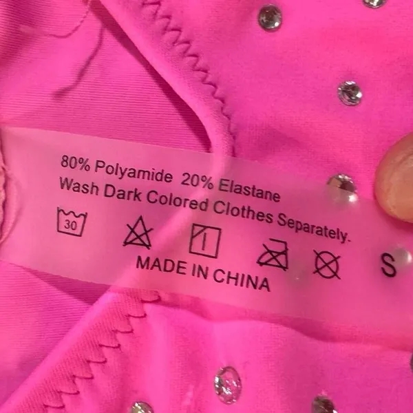 Women's Hot Pink Bikinis with rhinestones no padding no underwire size small - Image 7