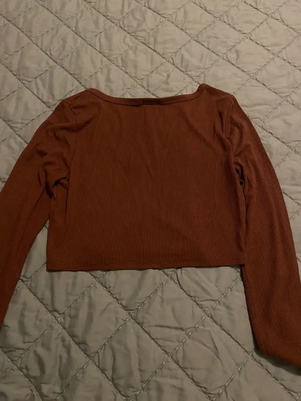 Heart & Hips Brown Long Sleeve Top - Image 2