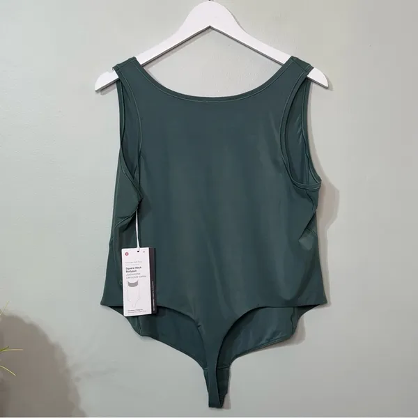 Lululemon Wundermost Square Neck Nulu Bodysuit Sleeveless Forest Green 1X NWT - Image 7