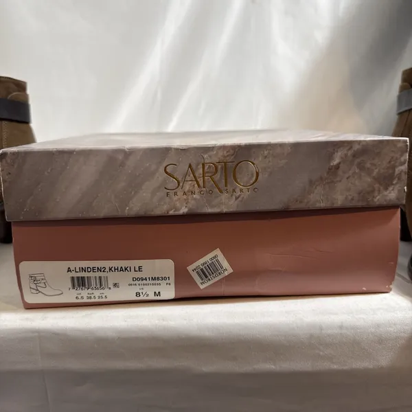 Franco Sarto A-Linden Ankle Boots Womens US 8.5M Brown Leather 2” Heel In Box - Image 12