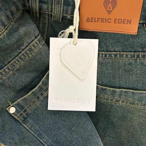 Aelfric Eden Faded Denim Stud Jeans, Size 27 NWT - Image 7