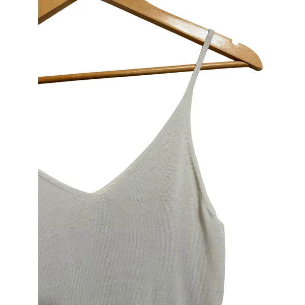 Leith Ivory Knit V Neck Double Strap Sweater Tank Top white Medium‎ - Image 3