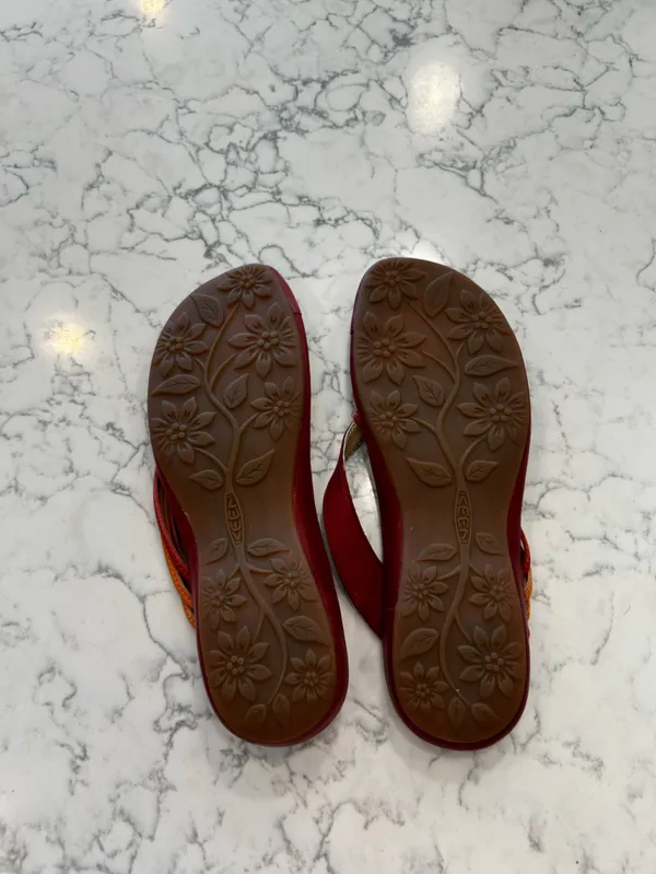 Keen Red Orange Strappy‎ Thong Flip Flop Sandals Shoes Size 8 - Image 2