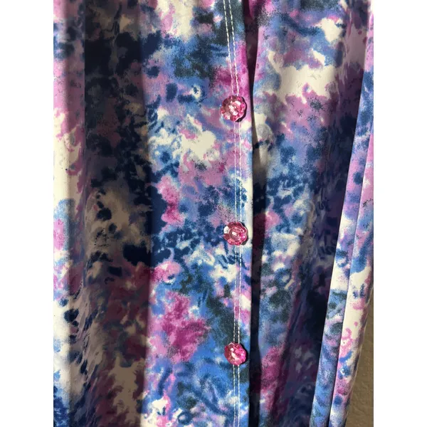 Cynthia Rowley Size S Abstract Purple Blue Faux-Wrap Sleeveless Maxi Dress - Image 3