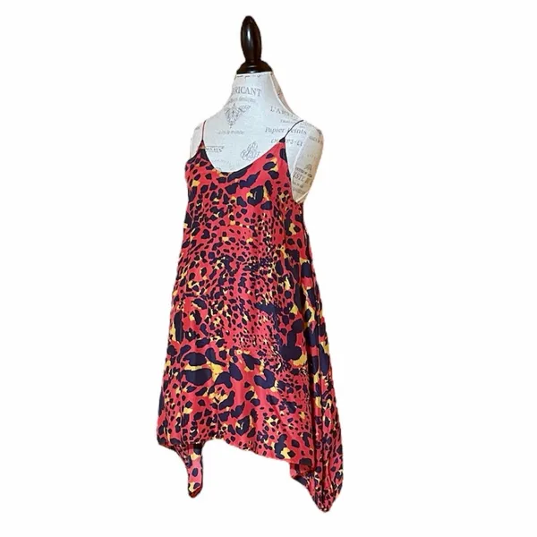 Zimmermann Wanderlust Dip Flare Red Leopard Print Silk Dress Sz 0 Retail $350 - Image 3