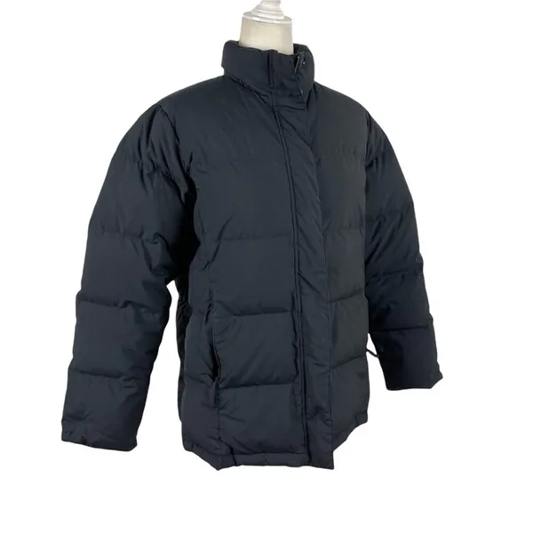 LL Bean Black and Pink Puffer Feather Down Puffer Full Zip Ski Winter Jacket M - Image 6