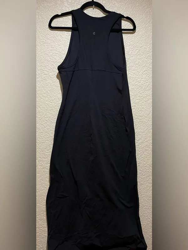 Lululemon Maxi Classic Sleeveless Black dress side slits Racerback size 6? - Image 3