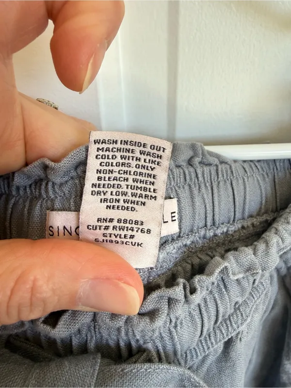 Sincerely Jules Linen Blend‎ Pants Gray Roll Tab Ankle Size M Size M - Image 5
