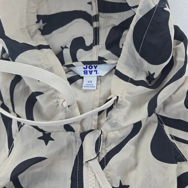 JoyLab‎ -928 Women's Windbreaker Jacket Packable Hooded Swirl Star Print XS - Image 7