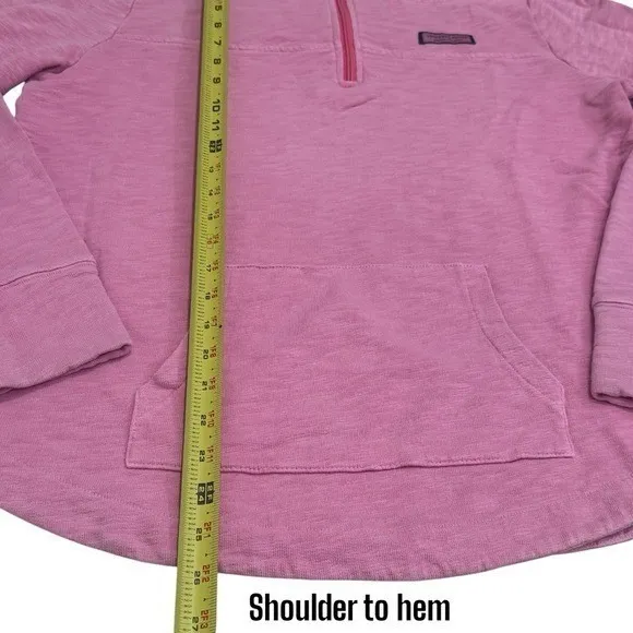 Vineyard Vines Pink Quarter Zip Pullover Sweater Coastal Preppy Comfort M - Image 10