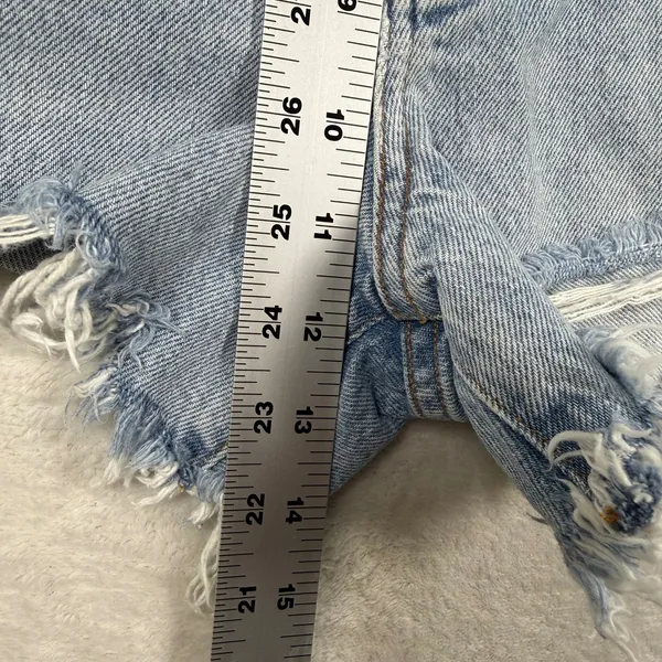 AGOLDE Parker High Rise Cut Off Denim Shorts Light Wash Blue A083E-811 Size 26 - Image 5