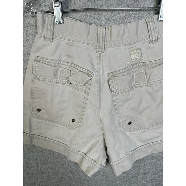 Vintage Abercrombie & Fitch Size 4‎ Cotton Womens Shorts High Waist Beige Mini - Image 10