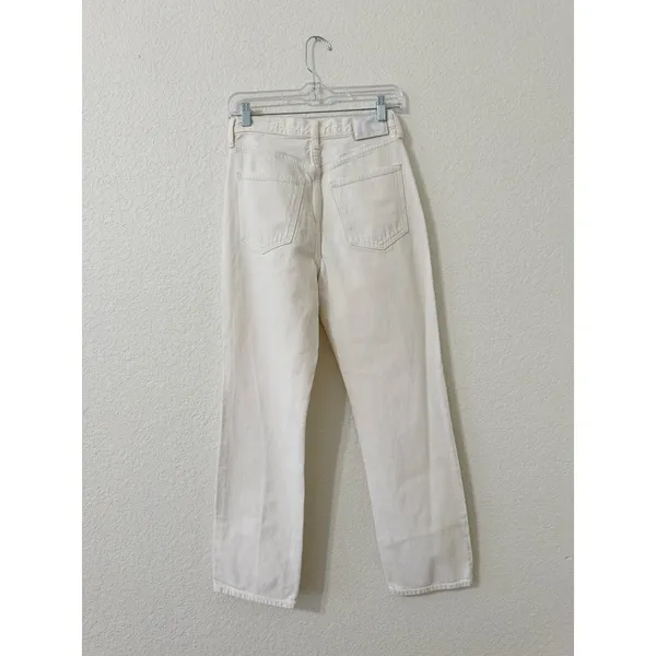 Aritzia Denim Forum The Joni High Rise Loose Jeans 24 White Ecru Straight Leg - Image 4