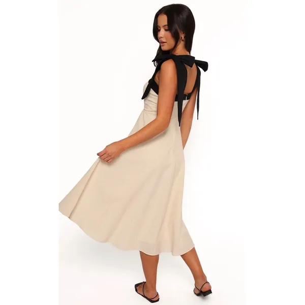 Petal & Pup Olinda Midi Dress Oatmeal Black Size Small NWT - Image 5