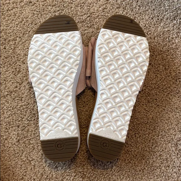 UGG JOAN SEASHELL PINK PLATFORM WEDGE SLIDE SLIPPER - Image 5