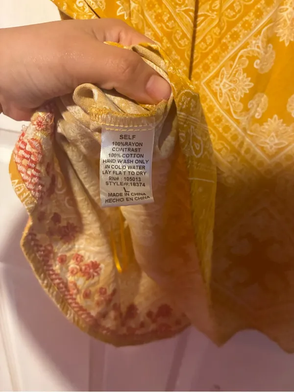 Savanna Jane yellow colorful top blouse style 18374 size large - Image 7