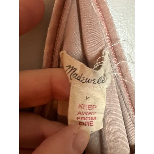 Madewell Womens Velvet Pajama Set Dusty Rose‎ Cami and Shorts Loungewear Medium - Image 2