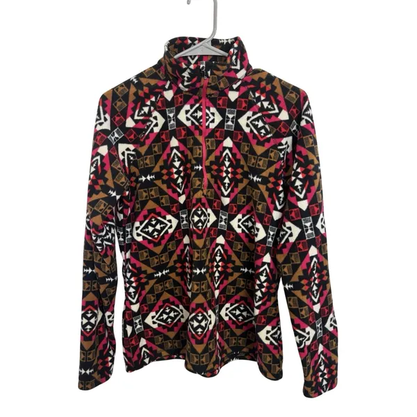 Eddie Bauer Southwestern Aztec Print Fleece Quarter Zip Size Medium - Image 2