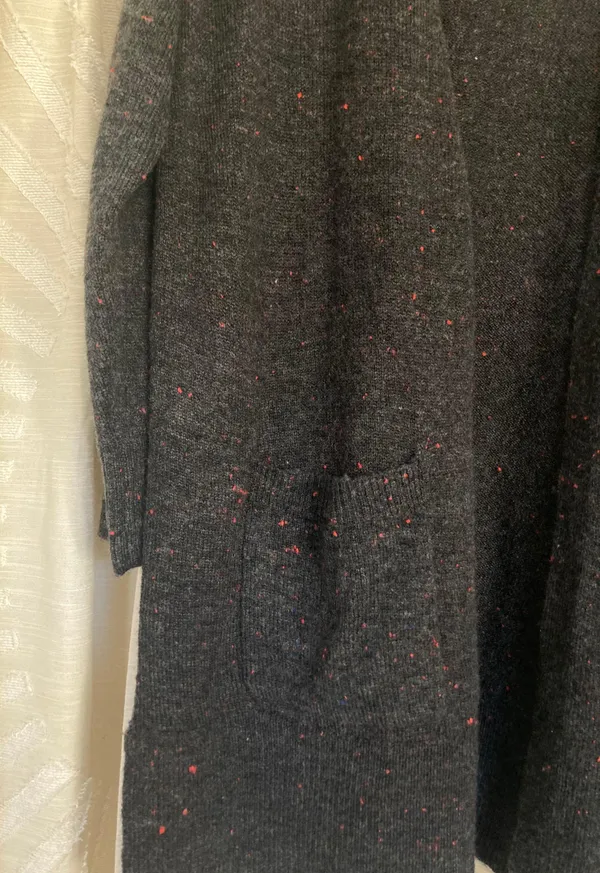 Madewell Black Speckled Long Cardigan With Pockets - Image 2