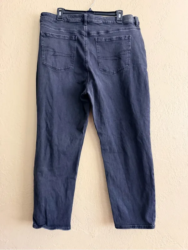 American Eagle Outfitters Straight Leg Distressed Black Jeans - Image 2