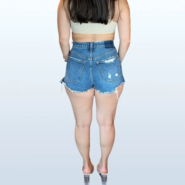 Mom Short High-Rise in Dark Wash, Size 0/25 - Image 7