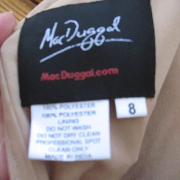 NWT Mac Duggal 9089 Cap Sleeve Embellished Gown Nude 8 - Image 14