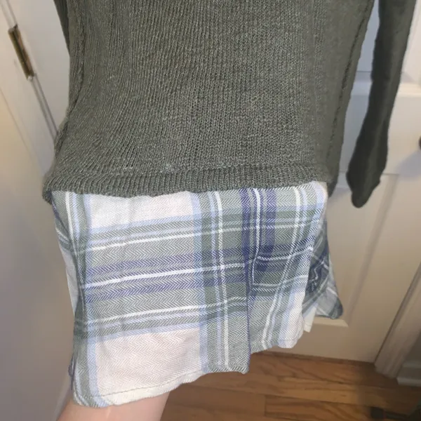 Women's Green Layered Sweater - Image 2