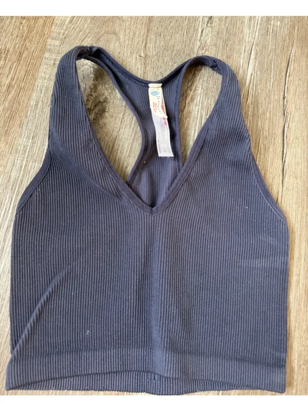 Free People Movement Ribbed Navy Blue Tank Top Workout Tank Size XS S - Image 2