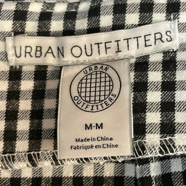 Urban Outfitters Gingham Plaid Check High Rise Mini Flare A-Line Pencil Skirt M - Image 5