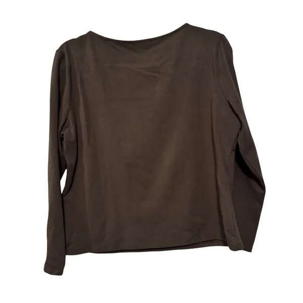 Express Womens XL Brown‎ Square Neck Long Sleeve Top Stretch Knit Shirt - Image 8