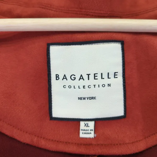 BAGATELLE Women's Rust Red Faux Suede Zip Front Jacket XL Casual‎ - Image 3