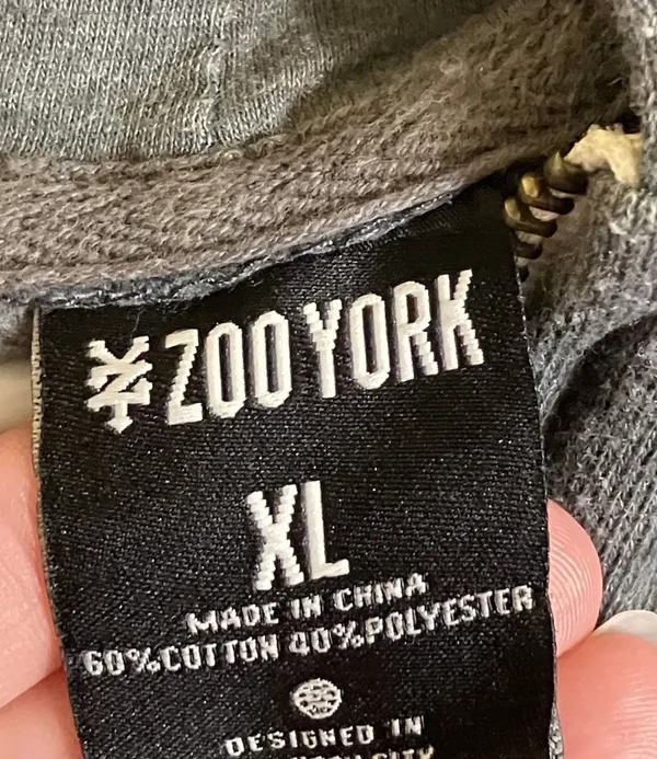 ZooYork Men’s XL Zippered Hoodie - Image 2