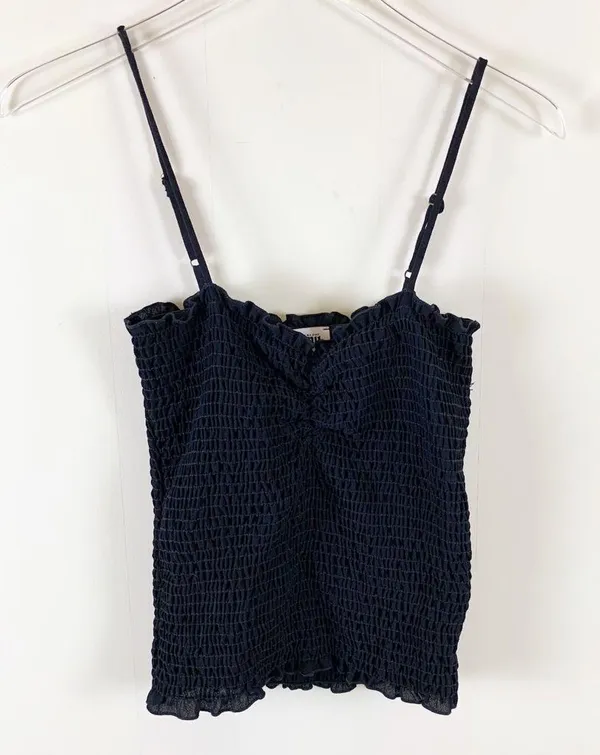 Show Me Your Mumu Emanuelle Smocked Top Black Adjustable Straps S - Image 2