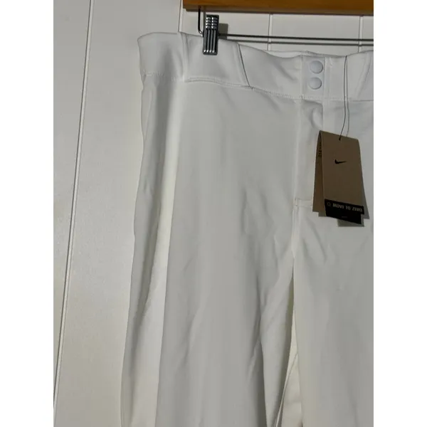 Nike Womens Softball Pants Large White Tight Fit NWT Snap Front Dri-FIT - Image 4
