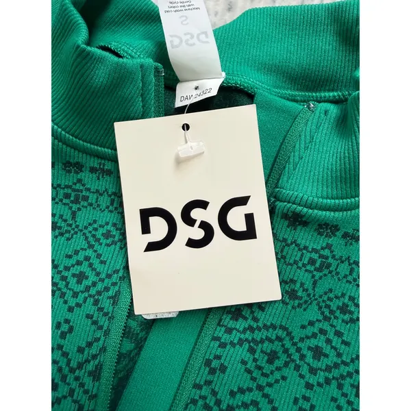 DSG Momentum Seamless 1/4 Zip Womens S Emerald Fair Isle‎ Pullover CKP7167CN - Image 3