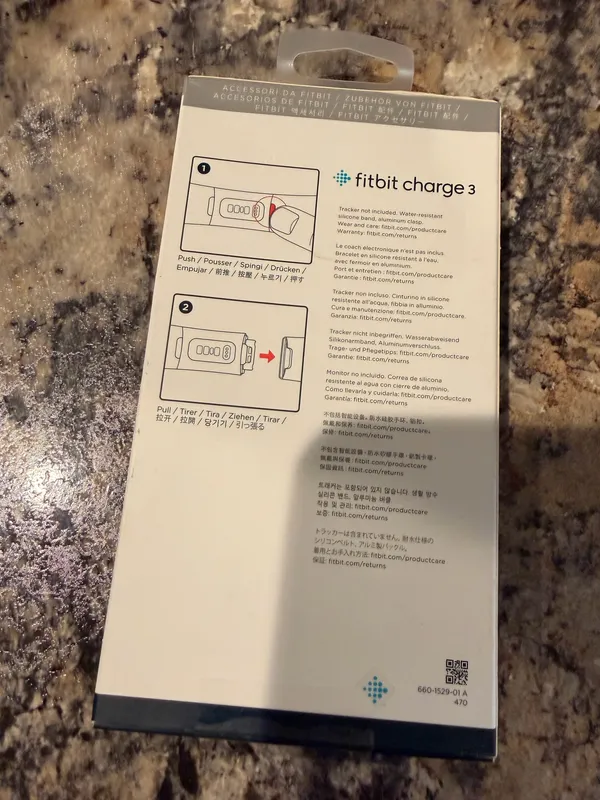 Fitbit Charge 3 Black Sport Band Size Small - Image 2