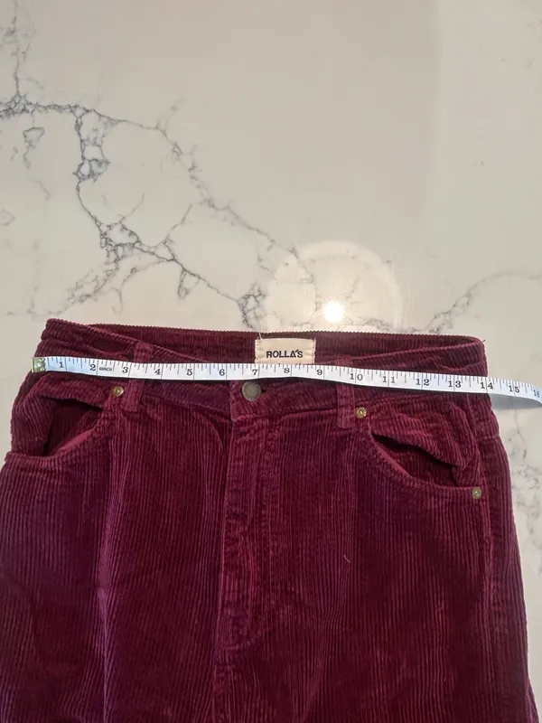 Rollas East Coast Flare Bordeaux Cord size 28 - Image 5