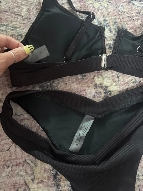 SHEIN Black Wire Bathing Suit Set - Image 2
