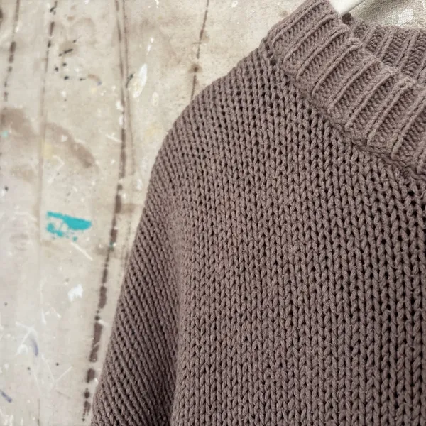 Jenni Kayne Boyfriend Crewneck Sweater in Taupe - Image 4