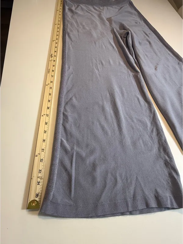 Free‎ People Show Off Set Pewter Gray Knit Bralette Wide Leg Pants Size M - Image 6